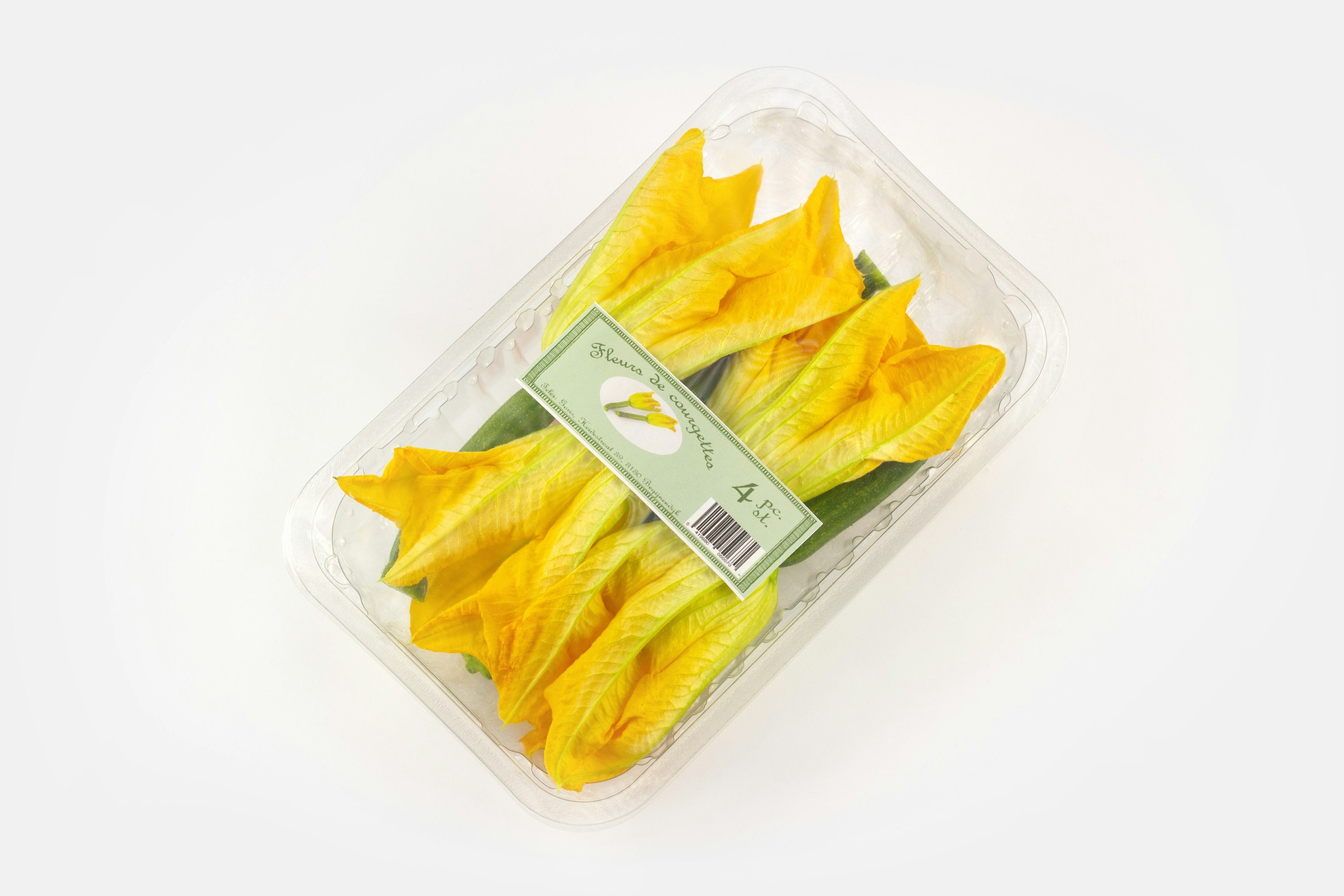 Gele fleur de courgette, productfoto liggend